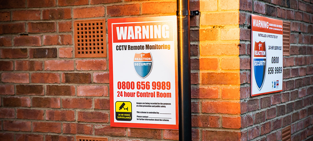 1st Reaction signs on a garage