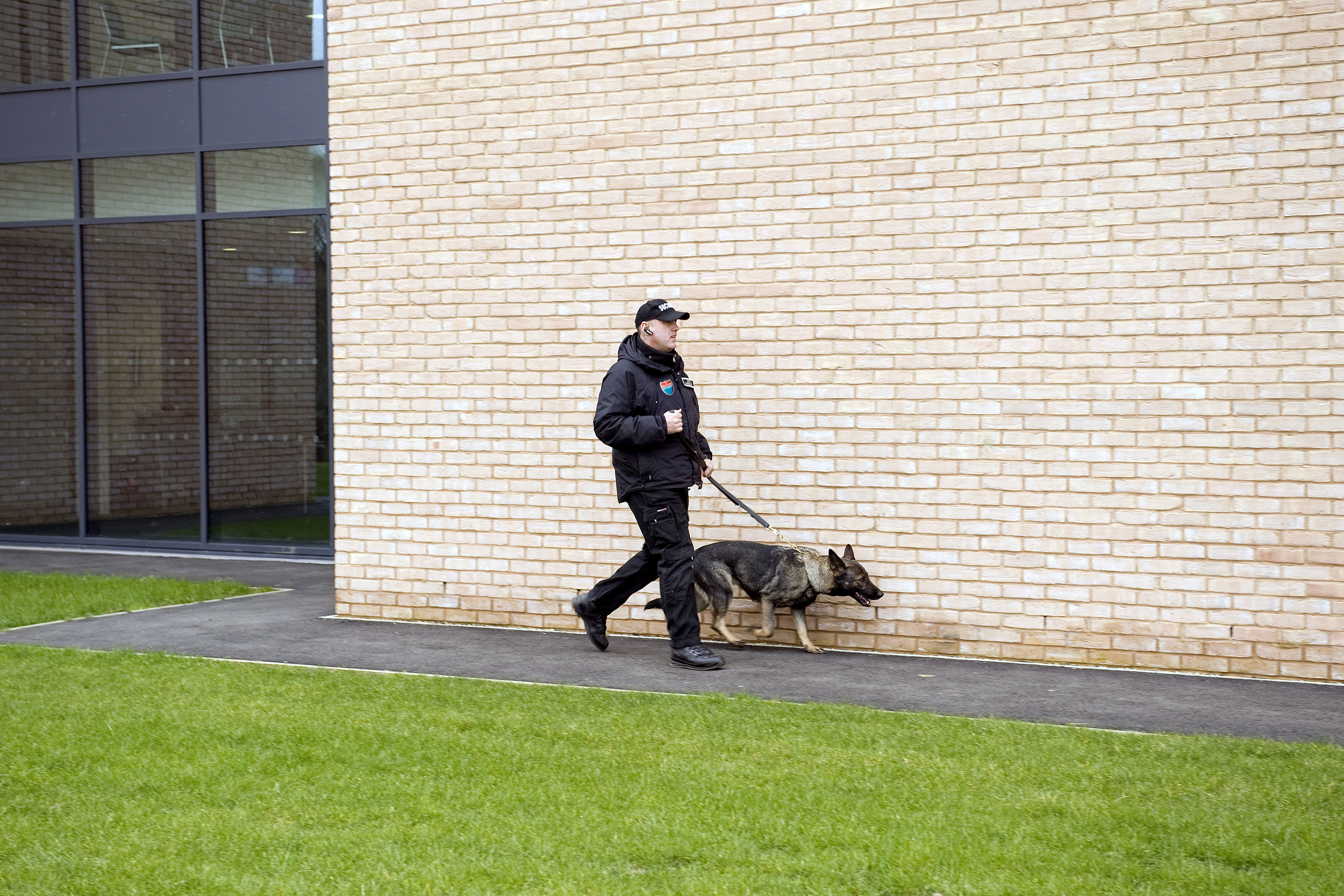 security guard with dog